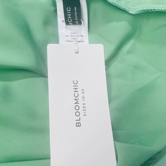 BLOOMCHIC 14-16 1X plus mint green square neck ruffle sleeve midi dress NWT B34 - Picture 8 of 9